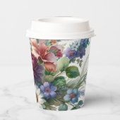 Botanische Elegance Blumenpapiersorten Pappbecher (Rückseite)