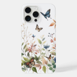 Botanische Elegance Butterflies und Foliage iPhone 15 Pro Max Hülle