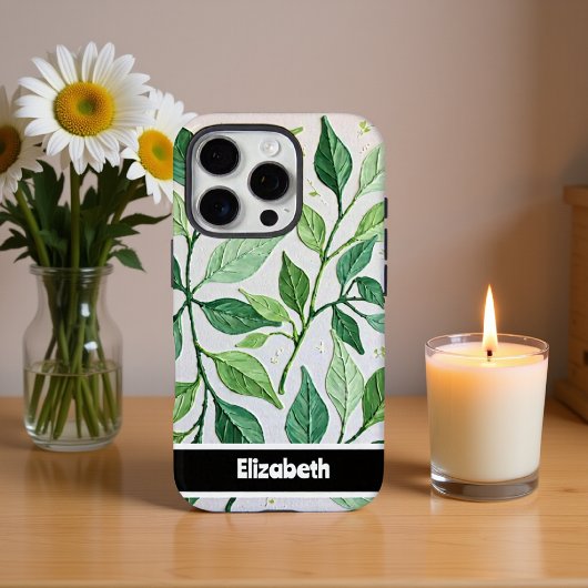 Botanische Elegance Grüne Blume Case-Mate iPhone Hülle
