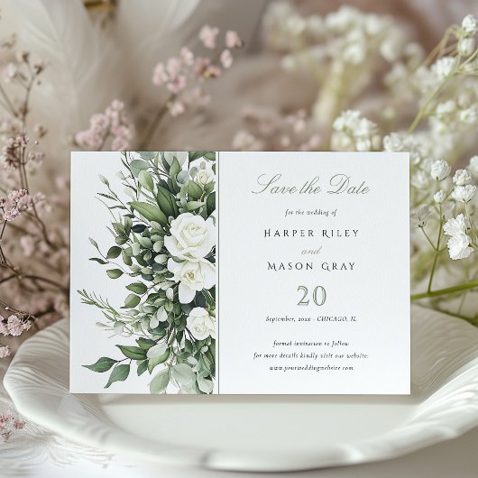 Botanische Elegance Save the Date Karte