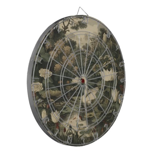 Botanische Elegance - Schwan im Wald Dartscheibe (Vorderseite Links)