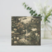 Botanische Elegance - Schwan im Wald Feiertagskarte (Stehend Vorderseite)