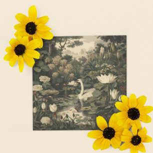 Botanische Elegance - Schwan im Wald Feiertagskarte