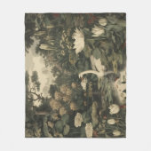 Botanische Elegance - Schwan im Wald Fleecedecke (Vorderseite)