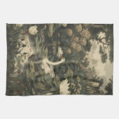 Botanische Elegance - Schwan im Wald Geschirrtuch (Horizontal)