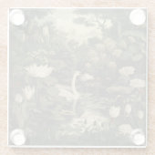 Botanische Elegance - Schwan im Wald Glasuntersetzer (Rückseite)