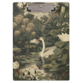 Botanische Elegance - Schwan im Wald Klemmbrett (Vorderseite)