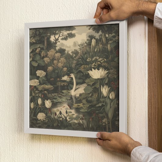 Botanische Elegance - Schwan im Wald Poster