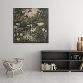 Botanische Elegance - Schwan im Wald Poster