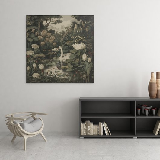 Botanische Elegance - Schwan im Wald Poster