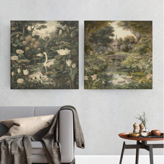 Botanische Elegance - Schwan im Wald Poster