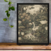 Botanische Elegance - Schwan im Wald Poster