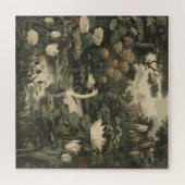 Botanische Elegance - Schwan im Wald Puzzle (Horizontal)