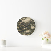 Botanische Elegance - Schwan im Wald Runde Wanduhr (Zuhause)