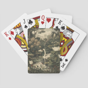Botanische Elegance - Schwan im Wald Spielkarten