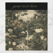 Botanische Elegance - Schwan im Wald Weinetikett (Einzelnes Label)