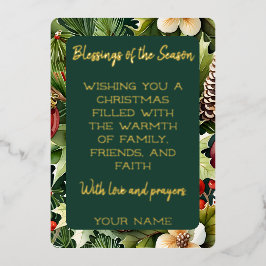 Botanische Elegance Weihnachten Folien Feiertagskarte