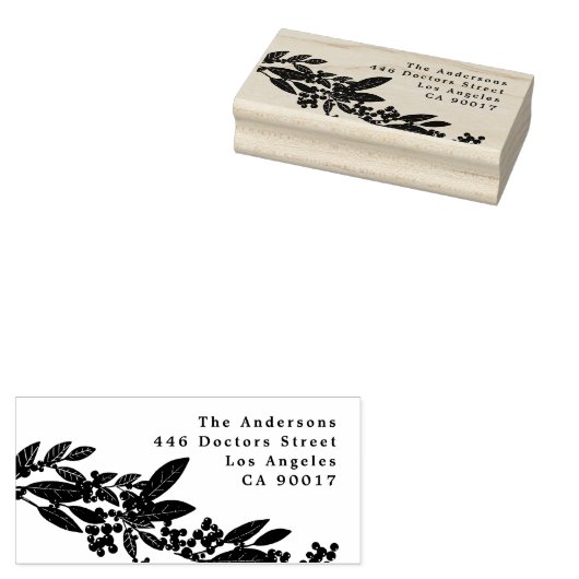 Botanische Elegance Weihnachten Rücksendeadresse Gummistempel (Stempel)