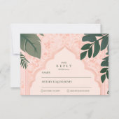 Botanische Elegant-islamische Hochzeit RSVP Karte (Vorderseite)