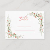 Botanische Elegant Rosen Rosen Skript Hochzeit Platzkarte (Vorderseite)