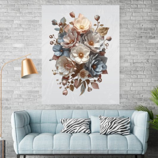 Botanische elegante 3D-Blumenkunst Poster