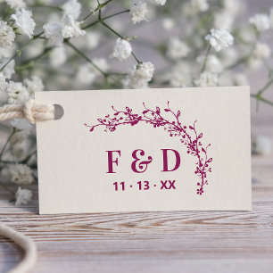 Botanische elegante Girlande Initialen Hochzeit Gummistempel