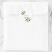 Botanische Elegante Grün der Goldenen Blumen Hochz Runder Aufkleber (Tasche)