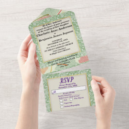 Botanische Elegante Herbstlaube Hochzeit All In One Einladung