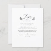 Botanische Elegante Liebe & Dank Hochzeitspic (Rückseite)