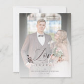 Botanische Elegante Liebe & Dank Hochzeitspic (Vorderseite)