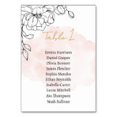 Botanische Elegante mit sanfter Blüte und moderner Tischnummer (Vorderseite)