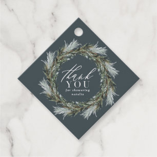 Botanische elegante moderne Babydusche Vielen Dank Geschenkanhänger