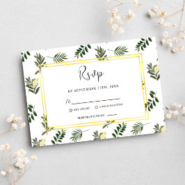 Botanische Elegante Wasserfarbe Moderne Rustikale  RSVP Karte