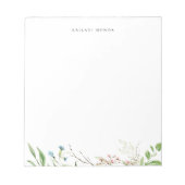 Botanische Elegante Wildblume Notizblock (Vorderseite)