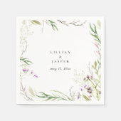 Botanische Elegante Wildblume Serviette (Vorderseite)