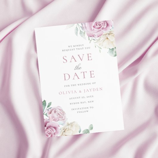 Botanische Eleganz: Blütenblütenhochzeit Save The Date