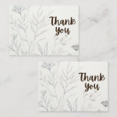 Botanische Eleganz: Minimalistisch Danke, flatter Mitteilungskarte (Vorne/Hinten)