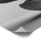 Botanische Eleganz Schwarz-Weiß Poster (Ecke)