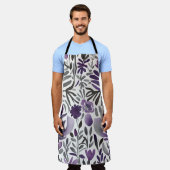 Botanische Elemente in Lila Schürze (Getragen)