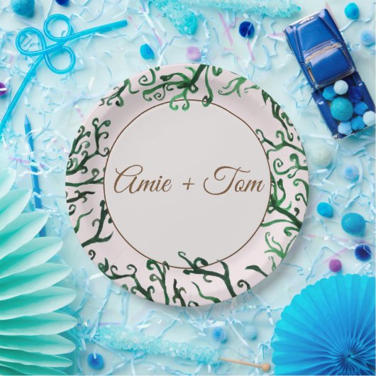 Botanische Elemente, Teller für das Hochzeitsschre (Party)