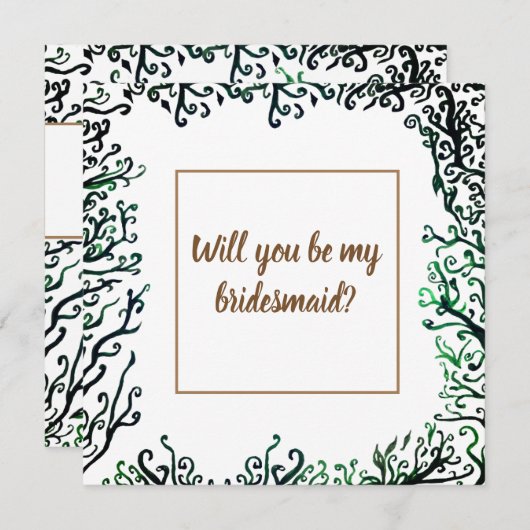 Botanische Elemente ,Werden Sie meine Blumenkarten Dankeskarte (Vorne/Hinten)