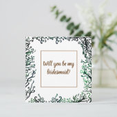 Botanische Elemente ,Werden Sie meine Blumenkarten Dankeskarte (Stehend Vorderseite)