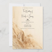 Botanische Elfenbein-Bohemische texturierte Hochze Einladung (Vorderseite)