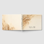 Botanische Elfenbein-Bohemische texturierte Hochze Gästebuch (Voll)