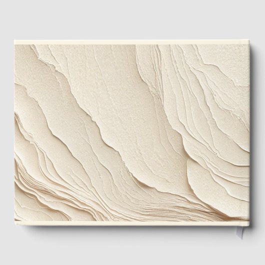 Botanische Elfenbein-Bohemische texturierte Hochze Gästebuch (Rückseite)