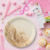 Botanische Elfenbein-Bohemische texturierte Hochze Pappteller (Party)