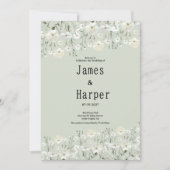 Botanische Elfenbeinminze zarte Blumenhochzeit Einladung (Vorderseite)