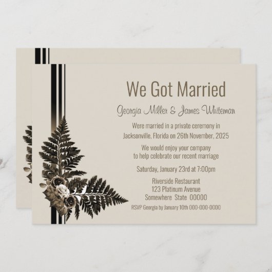 Botanische Entfaltung der Rustikalen Wasserfarbe Einladung (Vorne/Hinten)