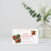 Botanische Erdbeeren-Visitenkarte Visitenkarte (Stehend Vorderseite)