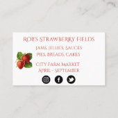 Botanische Erdbeeren-Visitenkarte Visitenkarte (Rückseite)